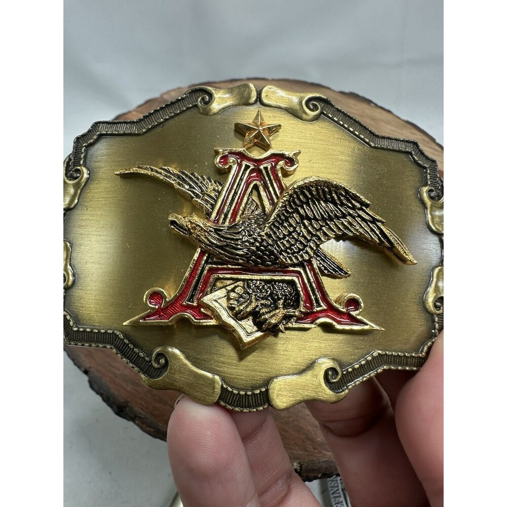 Anheuser-Busch Eagle A Logo Raintree Belt Buckle 70s Busch Eagle